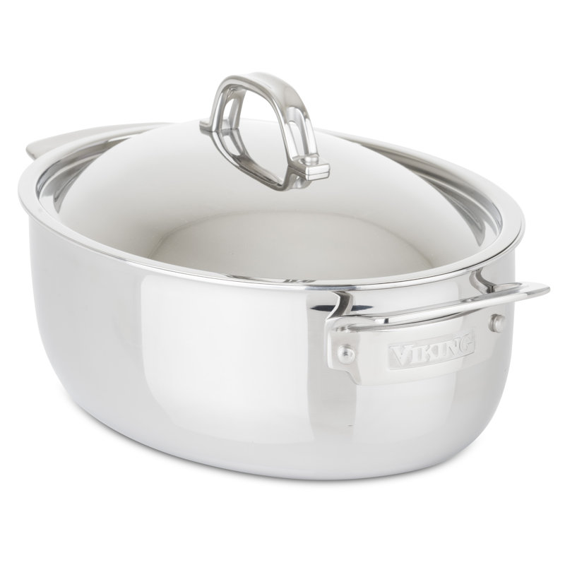 Viking 3 Ply 5.5 Qt. NonStick Stainless Steel Oval Dutch Oven